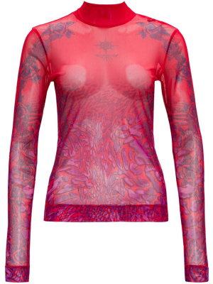 Givenchy Second Skin Printed Long-sleeve Top