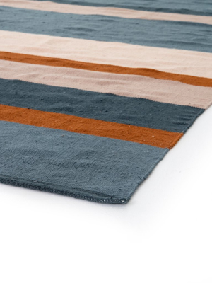 Senna Rug In Navy, Orange & Blush