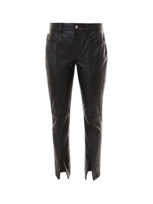 Mm6 Maison Margiela Front Slit Leather Trousers