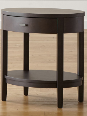 Arch Grey-brown Oval Nightstand