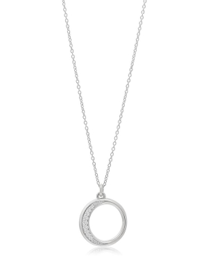 Crescent Diamond Necklace - White Gold