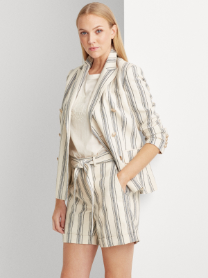 Striped Linen Twill Blazer