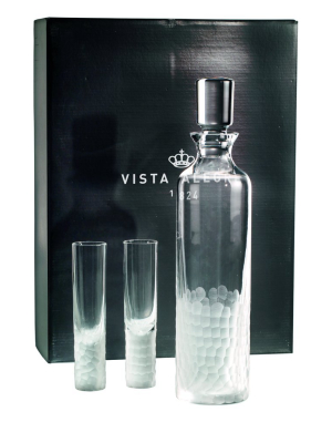 Vista Alegre Artic Vodka Decanter With 4 Shot Glasses