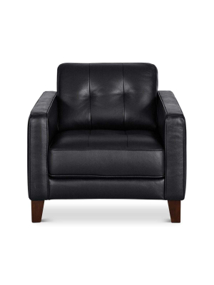 Gregata Leather Chair - Black