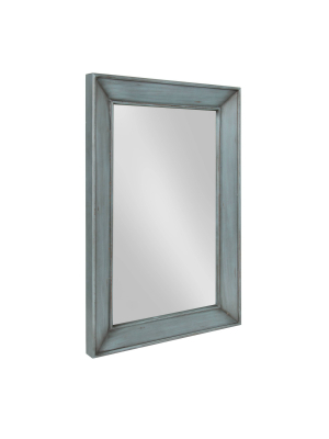 23" X 35" Yuda Wooden Wall Mirror Blue - Kate And Laurel