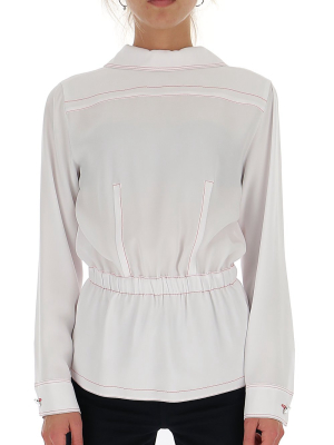 Marni Stitch Detail Peplum Blouse