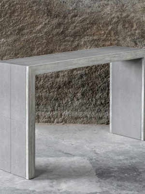 Aerina Aged Gray Console Table