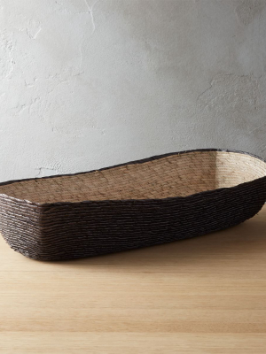 Lorena Long Oval Black Bread Basket