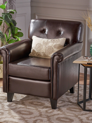 Veronica Tufted Club Chair Brown - Christopher Knight Home