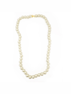 34" 14mm Light Cultura Pearl With Gold Toggle Clasp Necklace