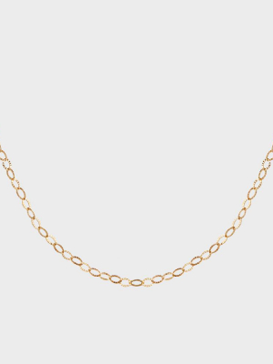 Sparkly Flat Oval Chain Choker Collar Necklace