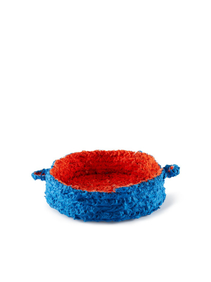 Small Round Nesting Tray In Blue And Red