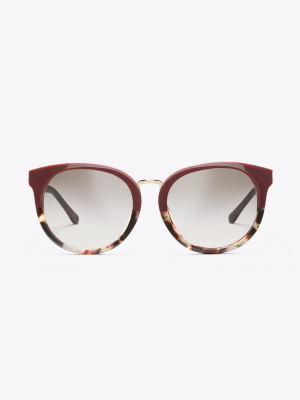 The Reva Color-blocked Tortoise Sunglasses