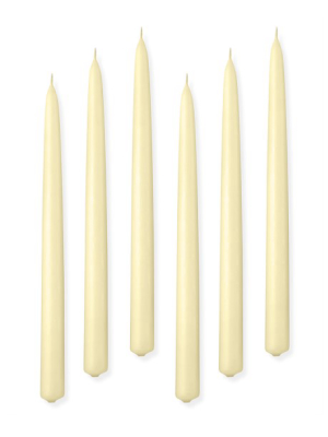 Colored Taper Candles, Set Of 6, Ivory