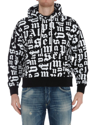 Palm Angels Broken Monogram Print Hoodie