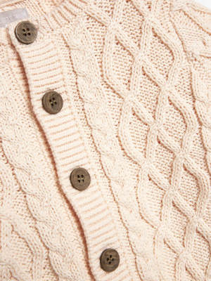 Pink Cable Knit Baby Cardigan