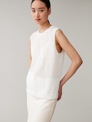 Sleeveless Cotton-mix Top