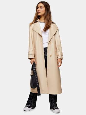 Petite Cream Pu Trench