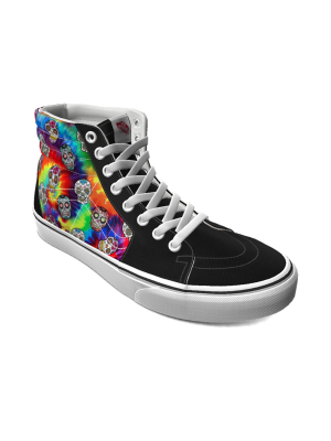 Customs Tie Dye Sugar Skulls Sk8-hi