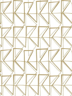 Love Triangles Peel & Stick Wallpaper In Gold From The Risky Business Iii Collection By York Wallcoverings