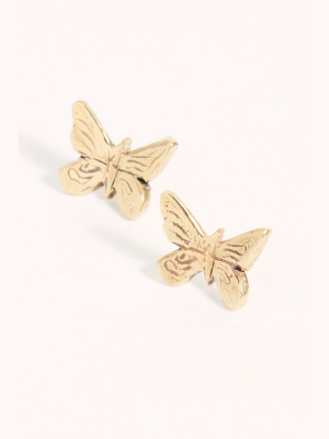 10k Gold Butterfly Stud Earrings