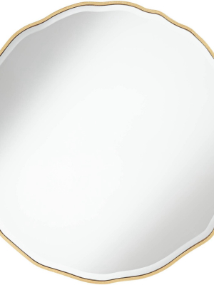Noble Park Lissa Gold Waved Edge 31 1/2" X 31 1/2" Wall Mirror
