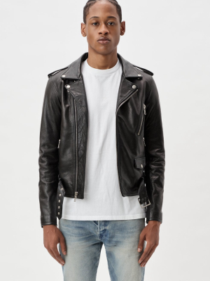 Leather Moto Jacket / Black