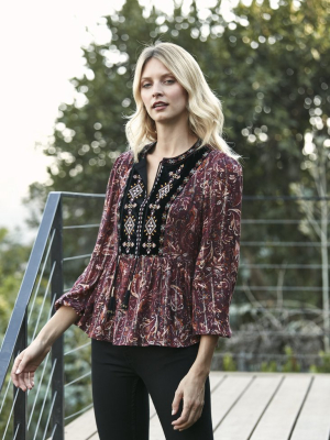 Paisley Print Boho Top