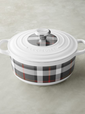 Le Creuset Signature Cast-iron Black & White Tartan Round Dutch Oven