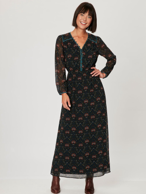 Retro Black Maxi Dress