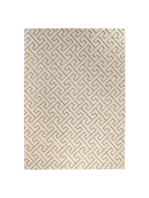 Global Views Tessellating Rug 5' X 8' - Ivory & Gray