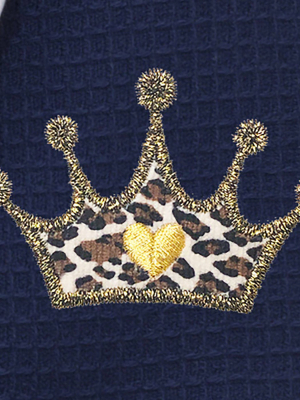 Waffle Terry Bathrobe With Cheetah Crown Design - Linum Home Textiles