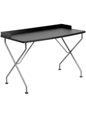 Riley Black/white Silver Frame Desk