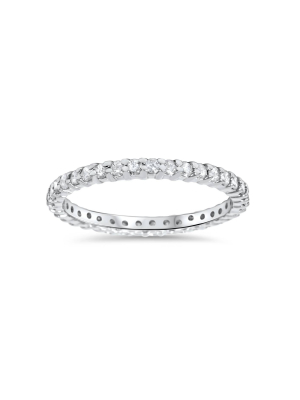 Pompeii3 1/2ct Diamond Eternity Ring 10k White Gold - Size 8.5