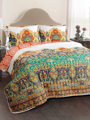 Lush Décor Bohemian Meadow Quilt & Sham Set