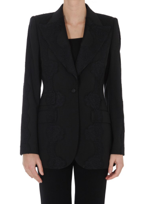 Dolce & Gabbana Lace Detail Single Breasted Blazer