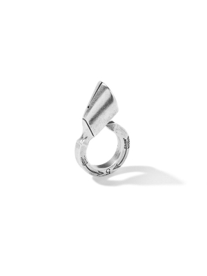 Pied-de-biche Ring-single Hoof In Sterling Silver