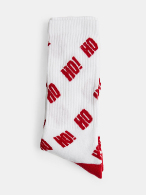 Christmas Red Ho Ho Tube Socks