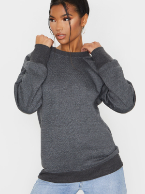 Charcoal Grey Basic Crew Neck Sweater