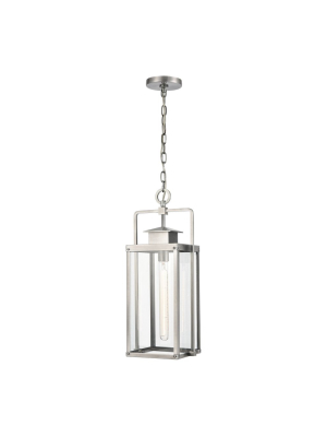 Crested Butte 1-light Outdoor Pendant In Antique Brushed Aluminum With Clear Glass Enclosure