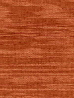 Sisal Grasscloth Wallpaper In Blood Orange From The Luxe Retreat Collection By Seabrook Wallcoverings