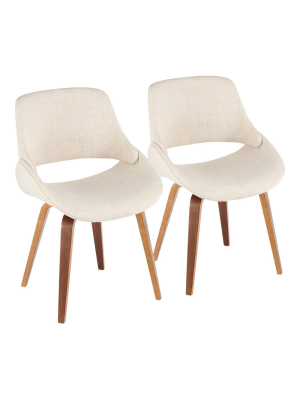 Set Of 2 Fabrico Mid-century Modern Dining/accent Chair - Lumisource