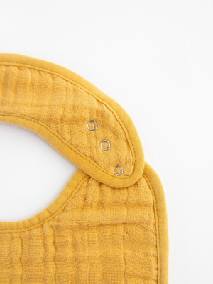 Cotton Muslin Classic Bib 3 Pack - Mustard