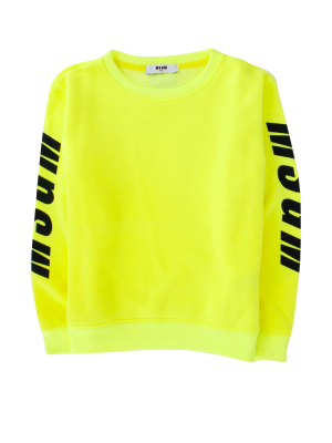 Msgm Kids Logo Print Crewneck Sweatshirt