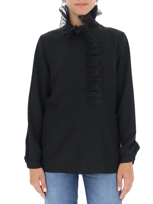 Gucci Square G Ruffled Blouse