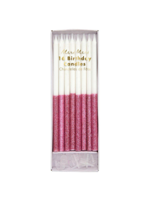 Meri Meri Dusky Pink Glitter Dipped Candles