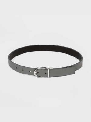 Women's Reversible Belt - A New Day™ Gray/black Xs