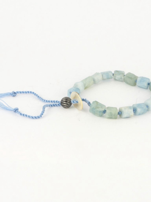 Jean Claude Aquamarine Beads Shamballa Bracelet