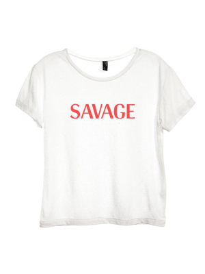 Savage [distressed Women's 'baby Tee']