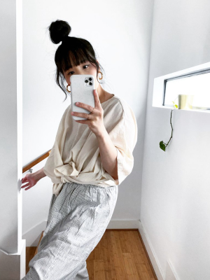 Kiko Pant, Stripe, Wrinkled Cotton